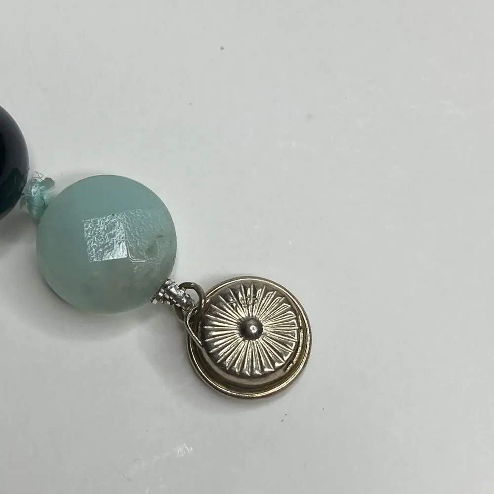 Black & Blue Ombre Focal Bead Necklace